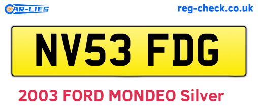 NV53FDG are the vehicle registration plates.