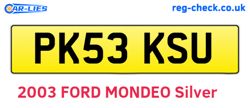 PK53KSU are the vehicle registration plates.