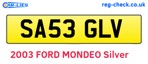 SA53GLV are the vehicle registration plates.