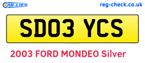 SD03YCS are the vehicle registration plates.