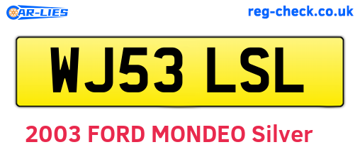 WJ53LSL are the vehicle registration plates.
