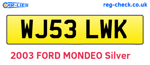 WJ53LWK are the vehicle registration plates.