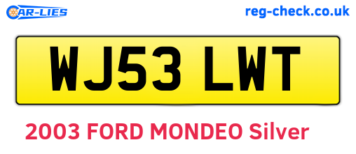 WJ53LWT are the vehicle registration plates.