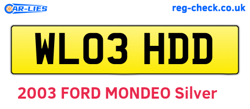 WL03HDD are the vehicle registration plates.