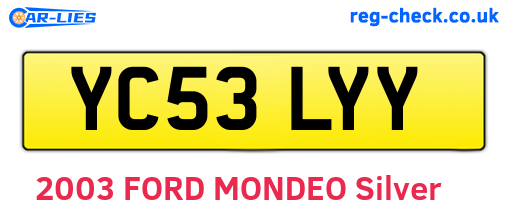 YC53LYY are the vehicle registration plates.