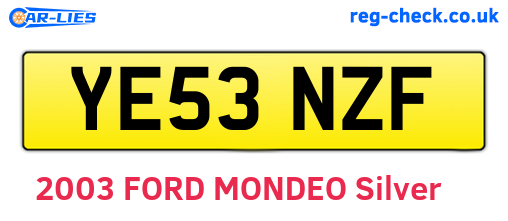 YE53NZF are the vehicle registration plates.