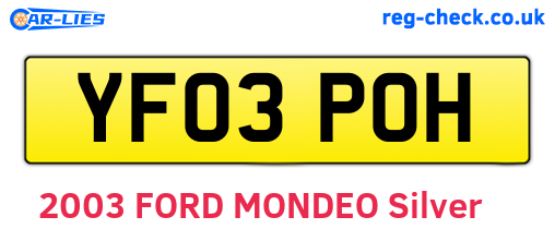 YF03POH are the vehicle registration plates.