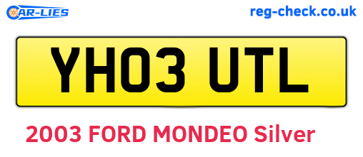 YH03UTL are the vehicle registration plates.