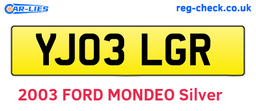 YJ03LGR are the vehicle registration plates.