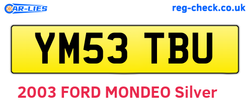 YM53TBU are the vehicle registration plates.