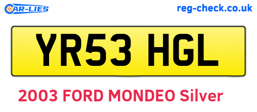 YR53HGL are the vehicle registration plates.