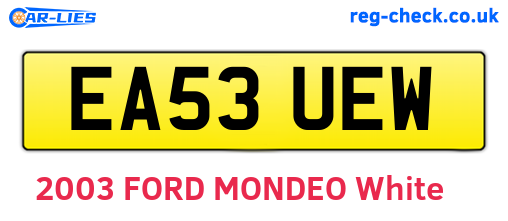EA53UEW are the vehicle registration plates.