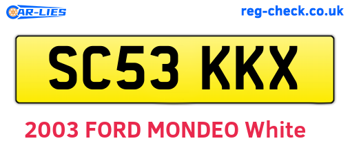 SC53KKX are the vehicle registration plates.