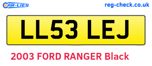 LL53LEJ are the vehicle registration plates.