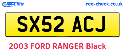 SX52ACJ are the vehicle registration plates.