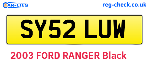SY52LUW are the vehicle registration plates.