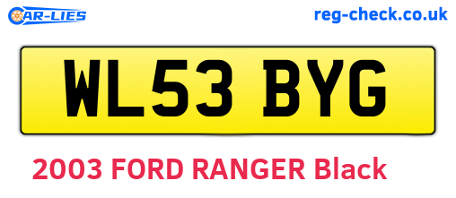 WL53BYG are the vehicle registration plates.