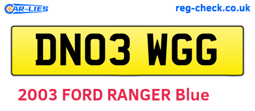 DN03WGG are the vehicle registration plates.