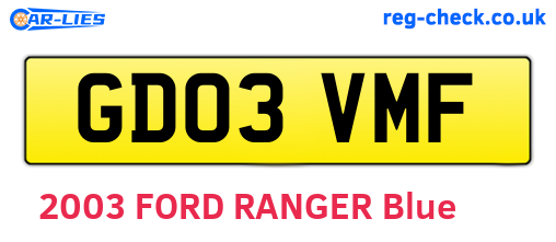GD03VMF are the vehicle registration plates.