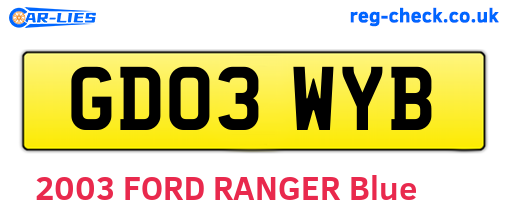 GD03WYB are the vehicle registration plates.