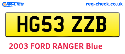 HG53ZZB are the vehicle registration plates.