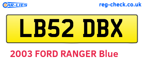 LB52DBX are the vehicle registration plates.