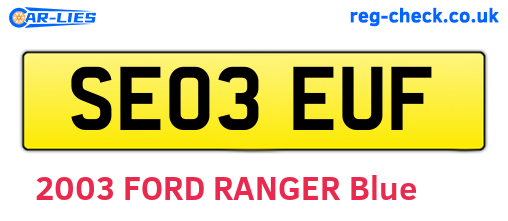 SE03EUF are the vehicle registration plates.