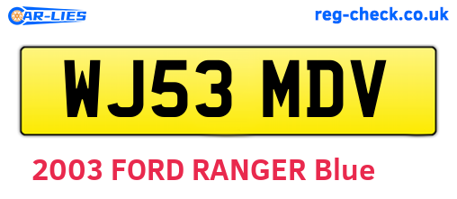 WJ53MDV are the vehicle registration plates.