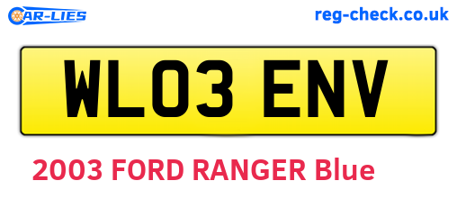 WL03ENV are the vehicle registration plates.