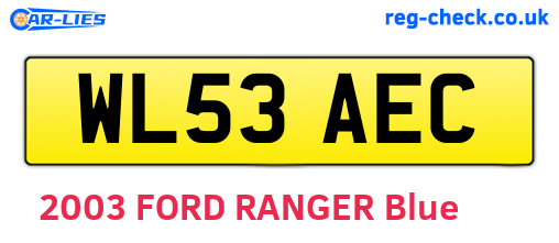 WL53AEC are the vehicle registration plates.