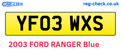 YF03WXS are the vehicle registration plates.