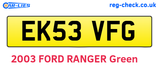 EK53VFG are the vehicle registration plates.