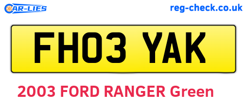 FH03YAK are the vehicle registration plates.