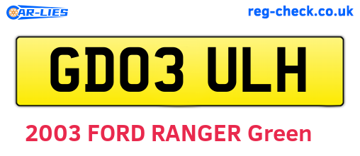GD03ULH are the vehicle registration plates.