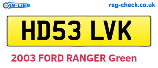 HD53LVK are the vehicle registration plates.