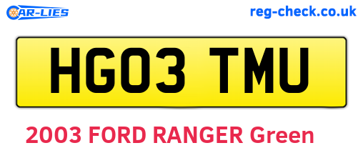 HG03TMU are the vehicle registration plates.