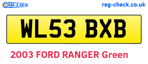 WL53BXB are the vehicle registration plates.