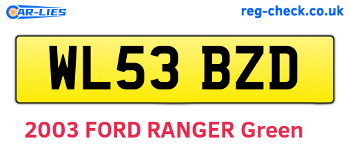 WL53BZD are the vehicle registration plates.