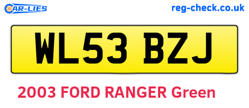 WL53BZJ are the vehicle registration plates.
