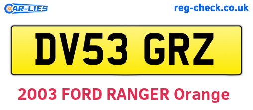 DV53GRZ are the vehicle registration plates.