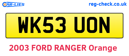 WK53UON are the vehicle registration plates.