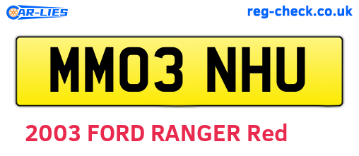 MM03NHU are the vehicle registration plates.
