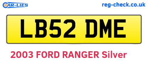 LB52DME are the vehicle registration plates.