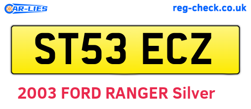 ST53ECZ are the vehicle registration plates.