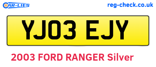 YJ03EJY are the vehicle registration plates.