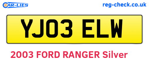 YJ03ELW are the vehicle registration plates.