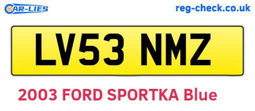 LV53NMZ are the vehicle registration plates.
