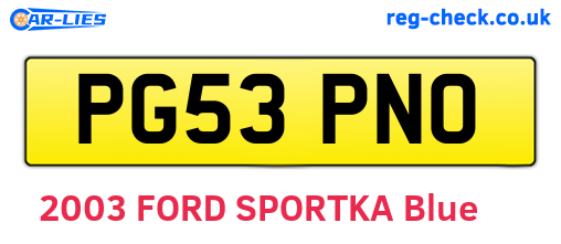 PG53PNO are the vehicle registration plates.