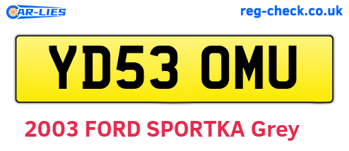 YD53OMU are the vehicle registration plates.