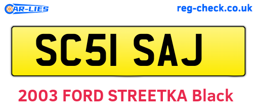 SC51SAJ are the vehicle registration plates.